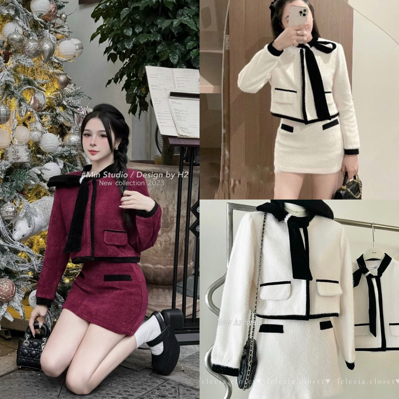 Set len lông thỏ tay dài phối S93 /Shyncloset