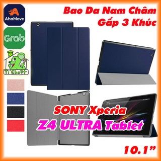 [Ảnh Thật] Bao da SONY Xperia Z4 ULTRA Tablet 10.1" 2015 Gấp 3 Khúc Lưng Cứng Có Nam Châm