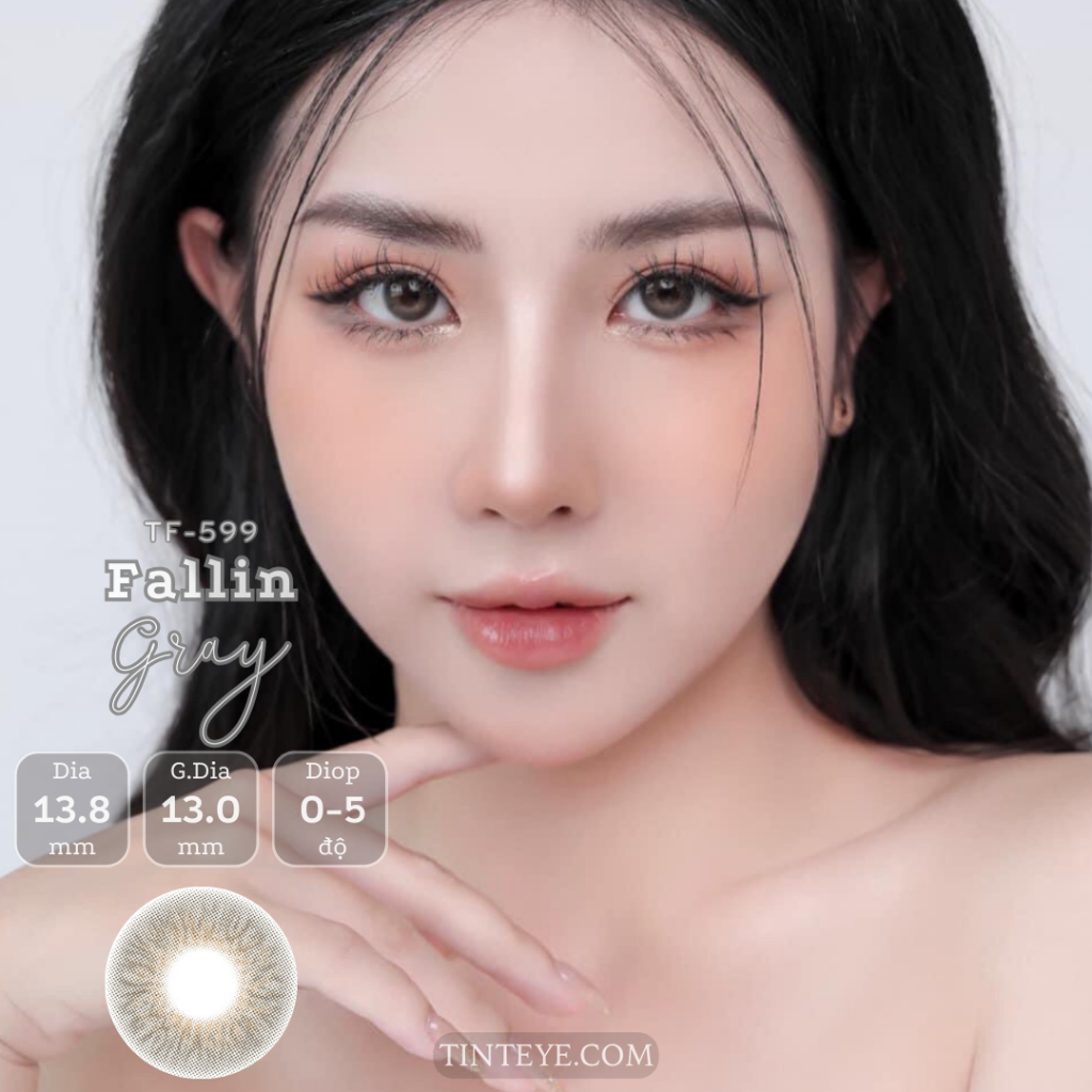 Kính áp tròng TINTEYE Fallin Gray TF-599 0 - 5 độ