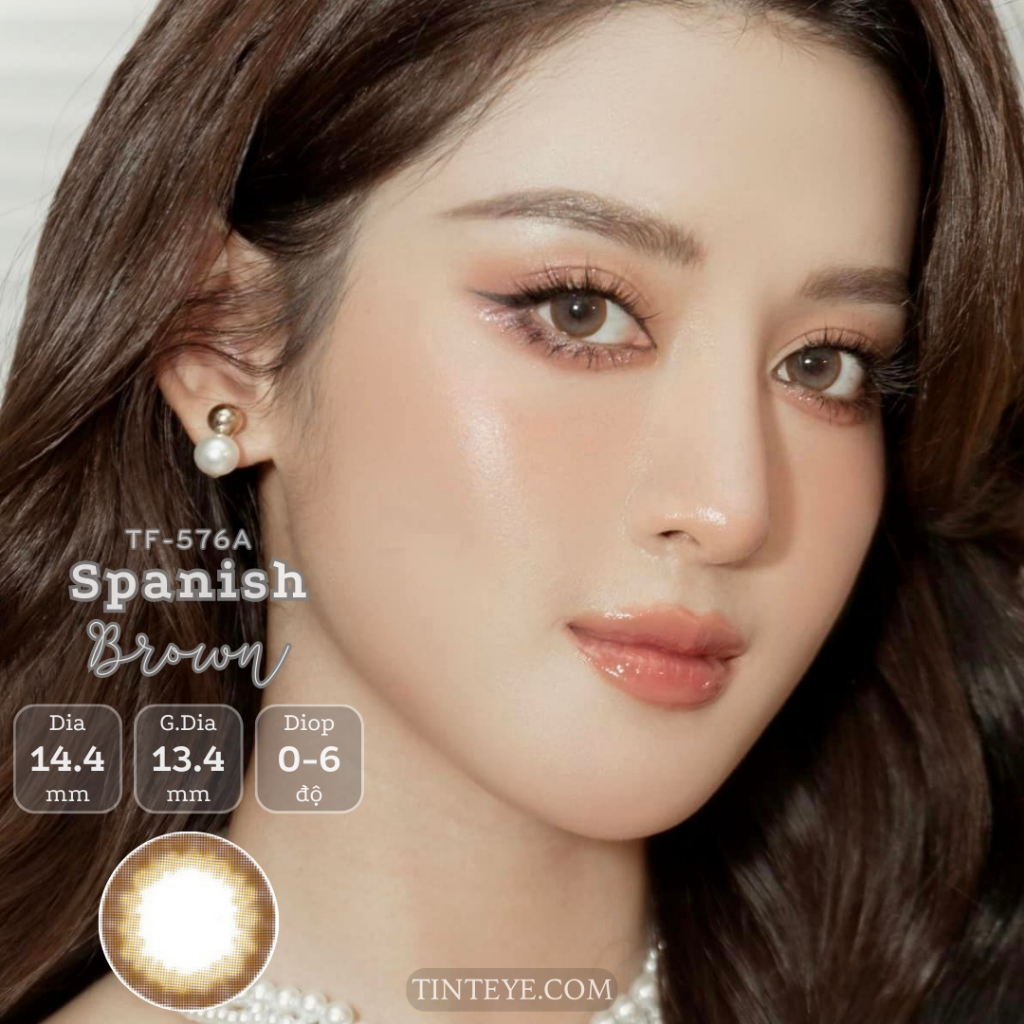 Kính Áp Tròng Tinteye Lens Nâu giãn nhẹ 576a