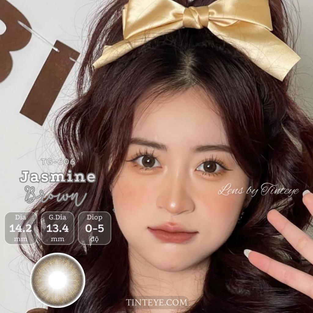Kính áp tròng TINTEYE jasmine brown TG - 606 0 - 5 độ
