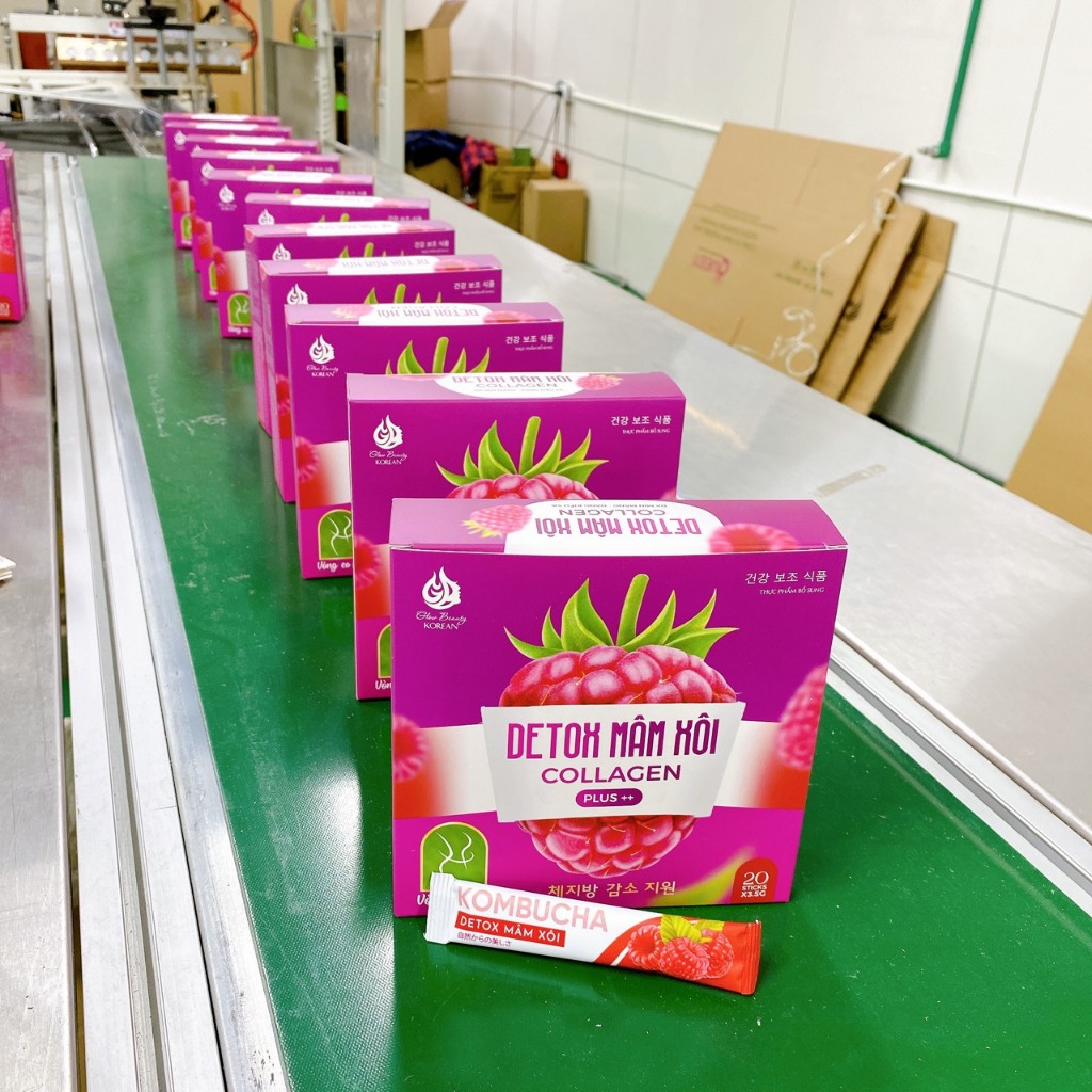 Detox Cà phê giảm cân mâm xôi collagen Cà phê mâm xôi Chính hãng Hộp 15 gói