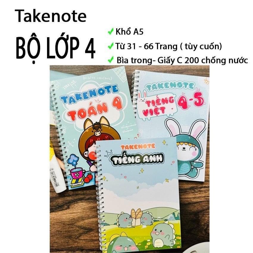 Sổ tay takenote trọn bộ lớp 2-3-4-5-6-7-8-9 các môn (toán - tiếng việt - Anh - Lý- Hóa - Sinh học)