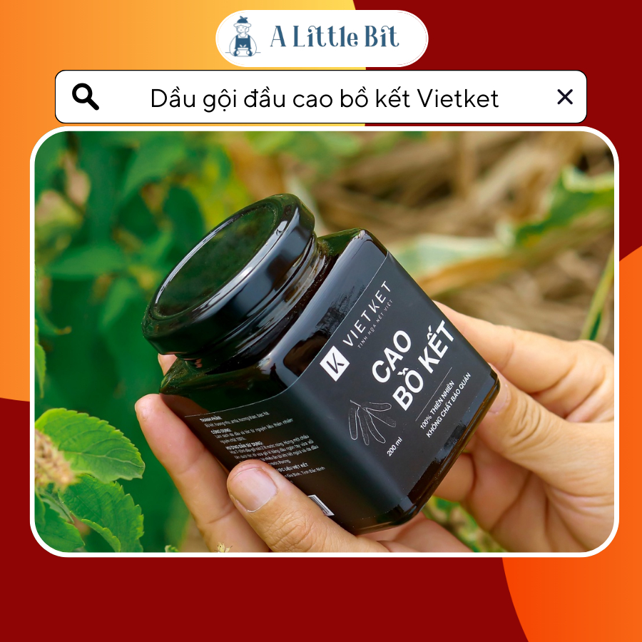Dầu gội bồ kết CAO BỒ KẾT cô đặc sạch gàu, nấm ngứa, mọc tóc vietket 200ml