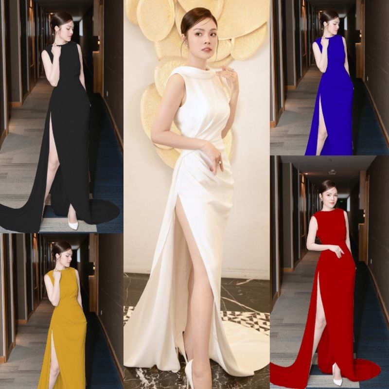 ĐẦM DẠ HỘI BODY ĐUÔI CÁ XẺ ĐÙI HỞ LƯNG CAO CẤP-HN&PT TẶNG KÈM HOA TAI THỜI TRANG