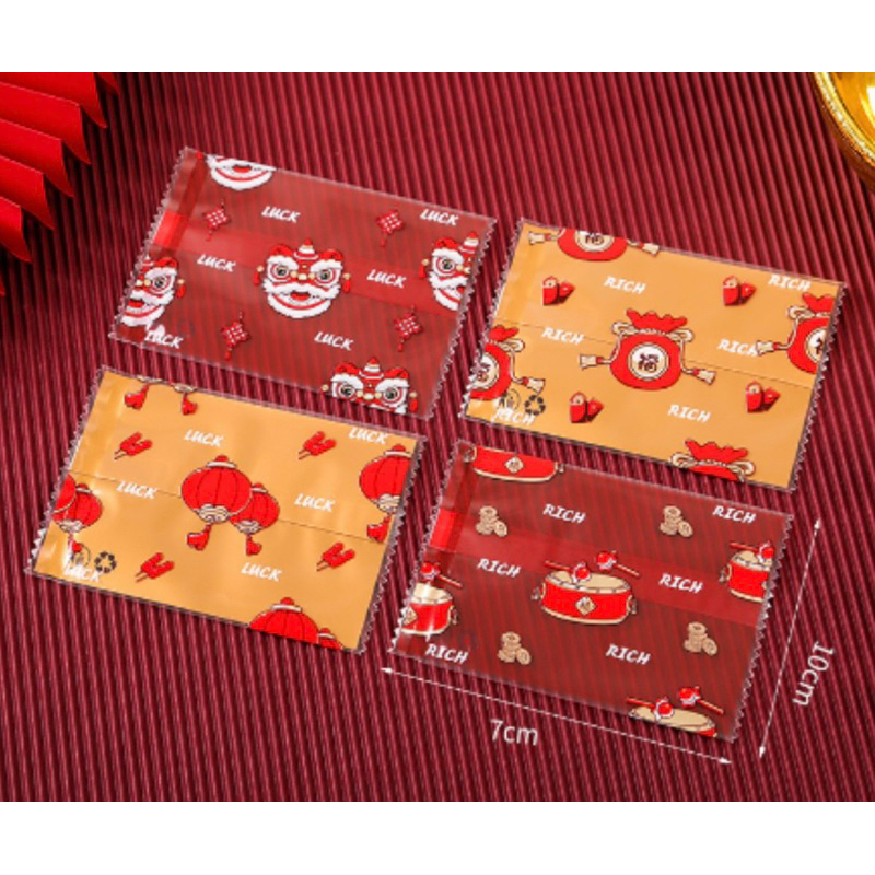 set 100 vỏ túi bánh 7x10cm lân đèn lồng Tết mới