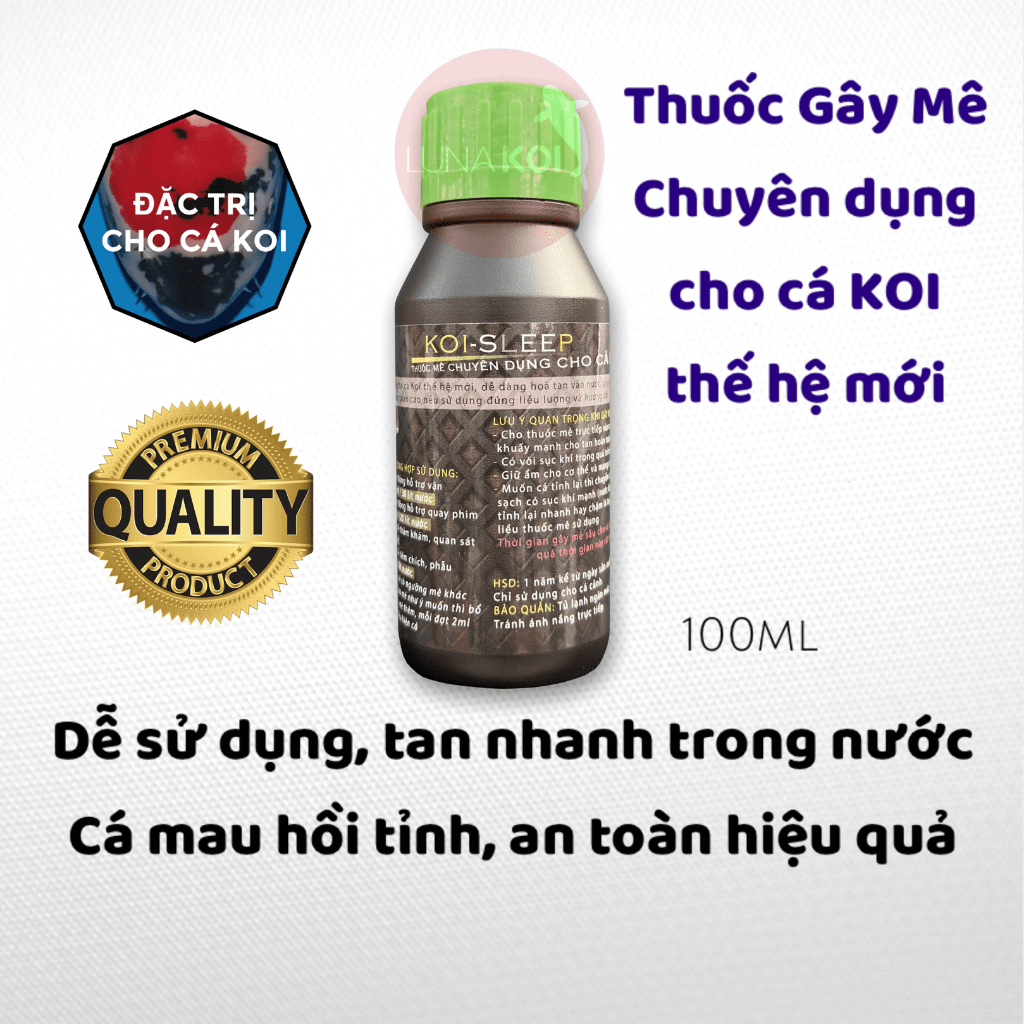 GÂY MÊ chuyên dụng cho cá Koi, cá cảnh cực kì an toàn, tác dụng nhanh, dùng để kiểm tra bệnh cá, không làm cá mệt