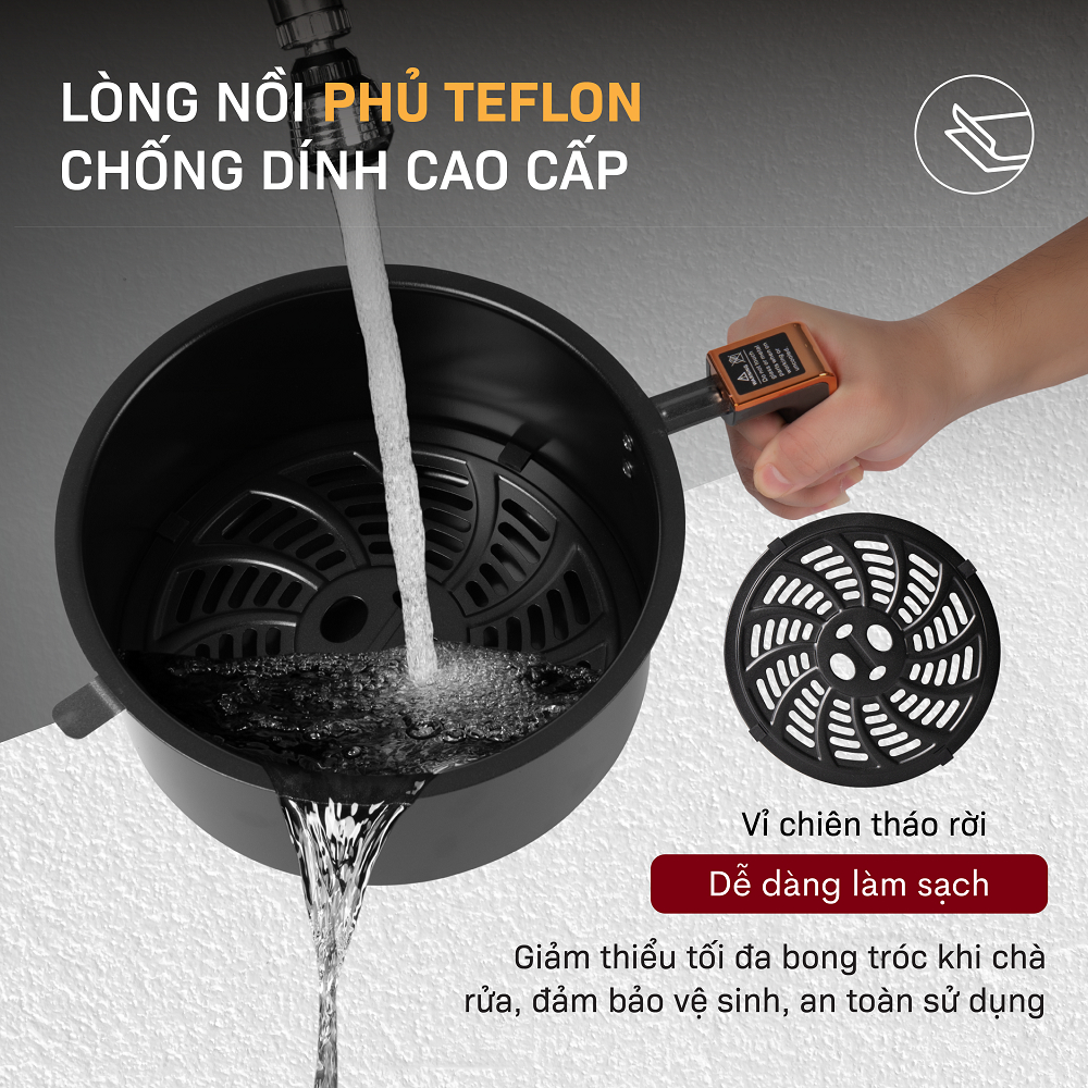 Nồi chiên Halogen nhập khẩu FUJIHOME AG6 Điều khiển cơ bền bỉ - Mặt kính trong suốt - Công suất 1350w BH 18 tháng