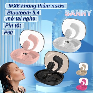 Tai nghe Bluetooth không dây F60, mới nâng cấp 5.4, tai nghe chơi game, nút tai điều chỉnh 360°