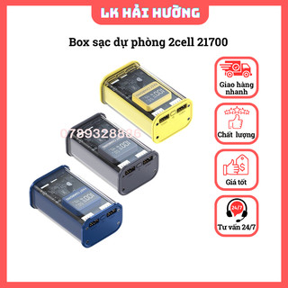 Vỏ mạch box sạc dự phòng sạc nhanh 22.5w trong suốt 2 cell 21700