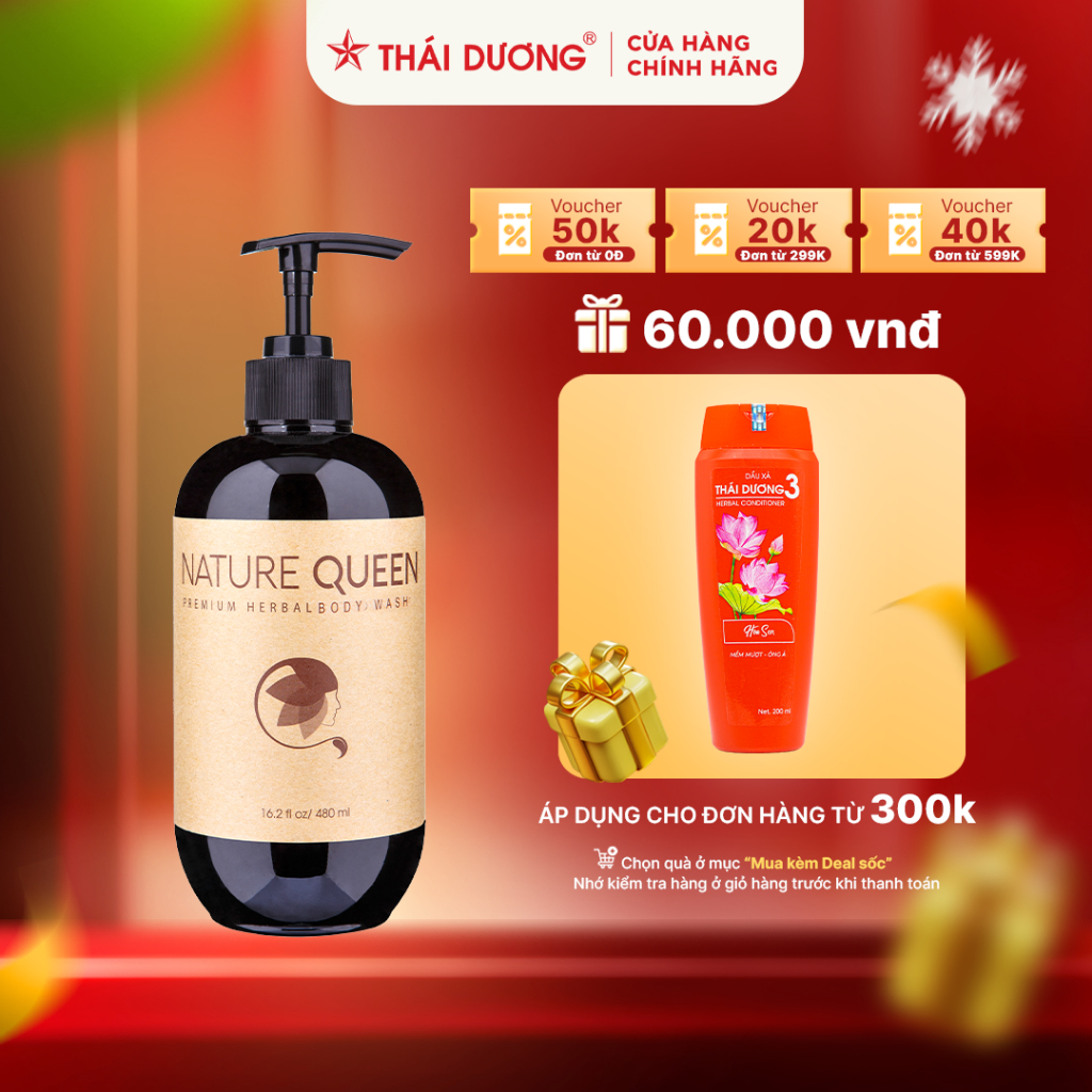 Sữa tắm thảo dược Nature Queen 100ml,480ml - Sao Thái Dương