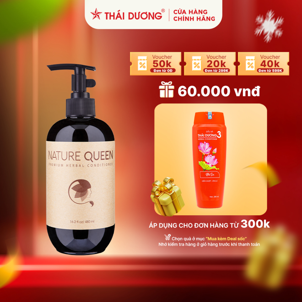 Dầu xả dược liệu Nature Queen - Sao Thái Dương 100ml và 480ml