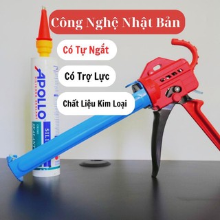 Súng Bắn Keo Silicon Tự Ngắt Nhật Bản Cao Cấp, Combo Dụng Cụ Bơm Keo Silicon Tự Ngắt Nhật Bản Có Trợ Lực
