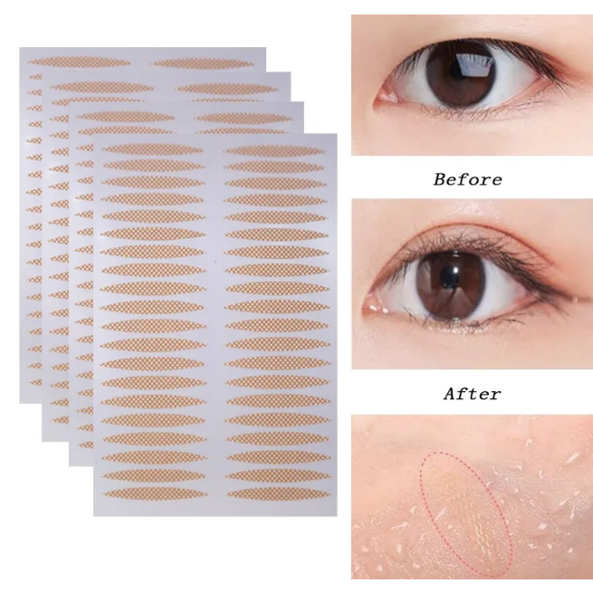 Miếng Dán Mí Vô Hình Kích Mí Mắt Lưới Ren Miếng Dán Dính Băng Dán Mí Hai Mặt Chống Thấm Nước 2 tờ 80 miếng