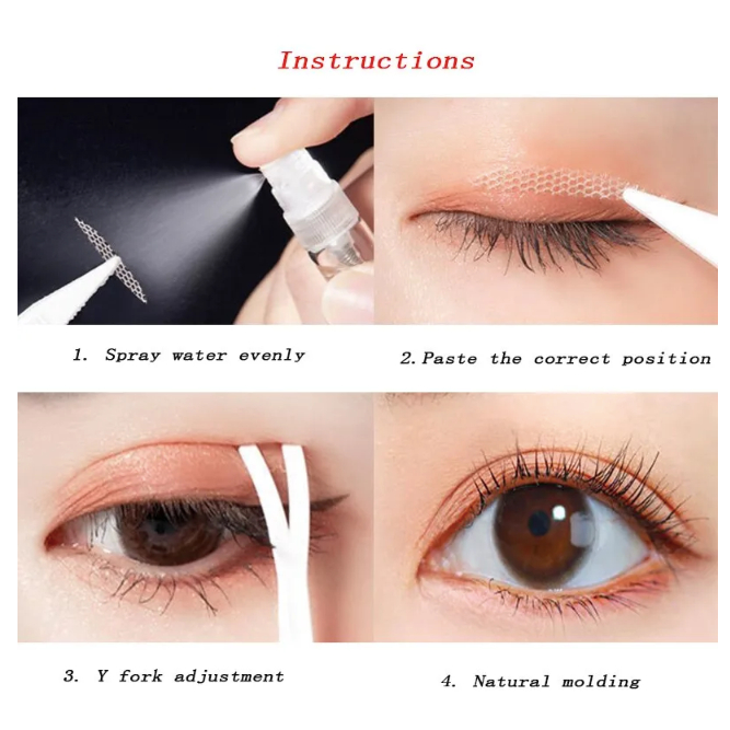 Miếng Dán Mí Vô Hình Kích Mí Mắt Lưới Ren Miếng Dán Dính Băng Dán Mí Hai Mặt Chống Thấm Nước 2 tờ 80 miếng