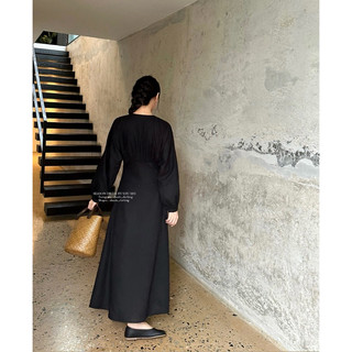 𝐒𝐞𝐚𝐬𝐨𝐧 𝐃𝐫𝐞𝐬𝐬 - Đầm Linen Dáng Dài Chít Eo ( ảnh chính chủ )