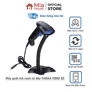 Máy quét mã vạch có dây YHD - 1100D 2D dùng dây cắm cổng USB Máy tính, Laptop