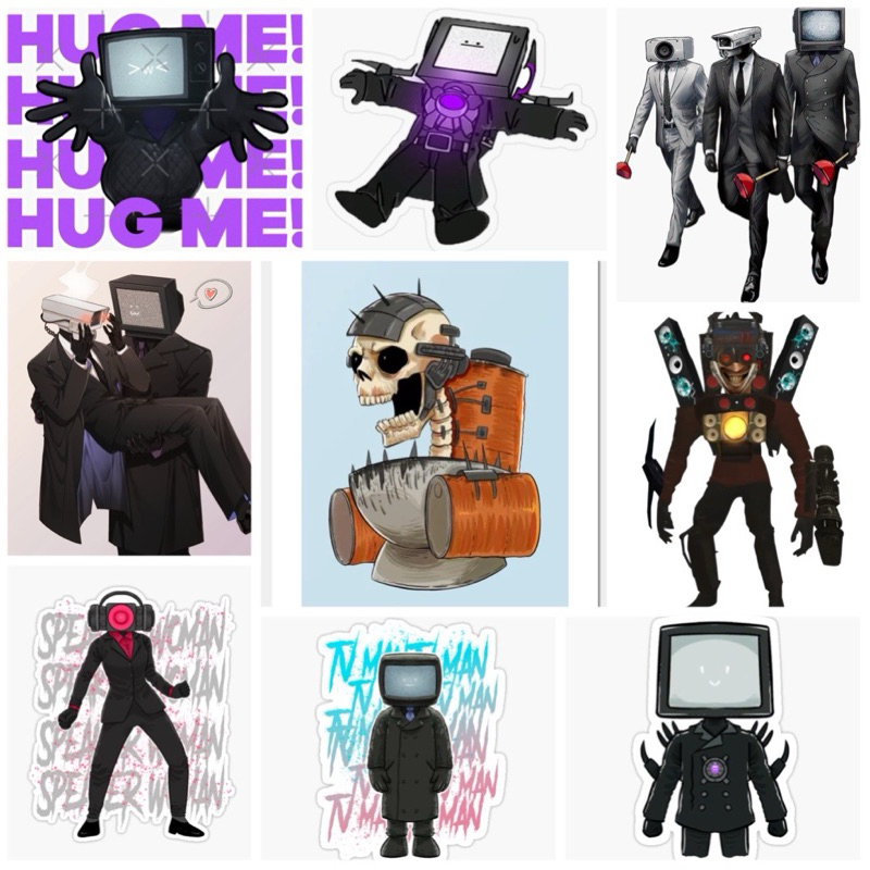 Sticker skibidi toilet 60 -120 ảnh ép lụa khác nhau / hình dán skibidi toilét Game skibidi toilet