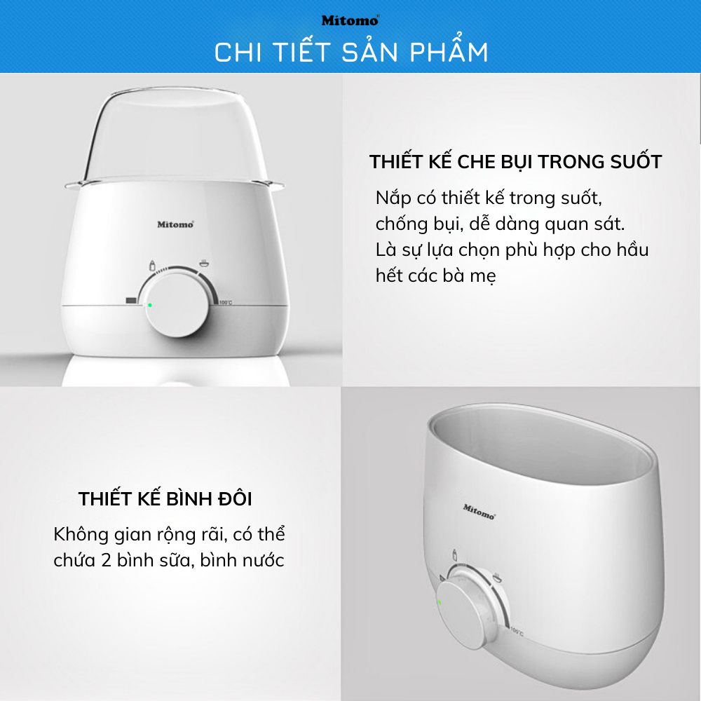 Máy hâm sữa Tiệt trùng, Hâm nóng thức ăn đa năng Mitomo RBN-1001 - Hàng chính hãng