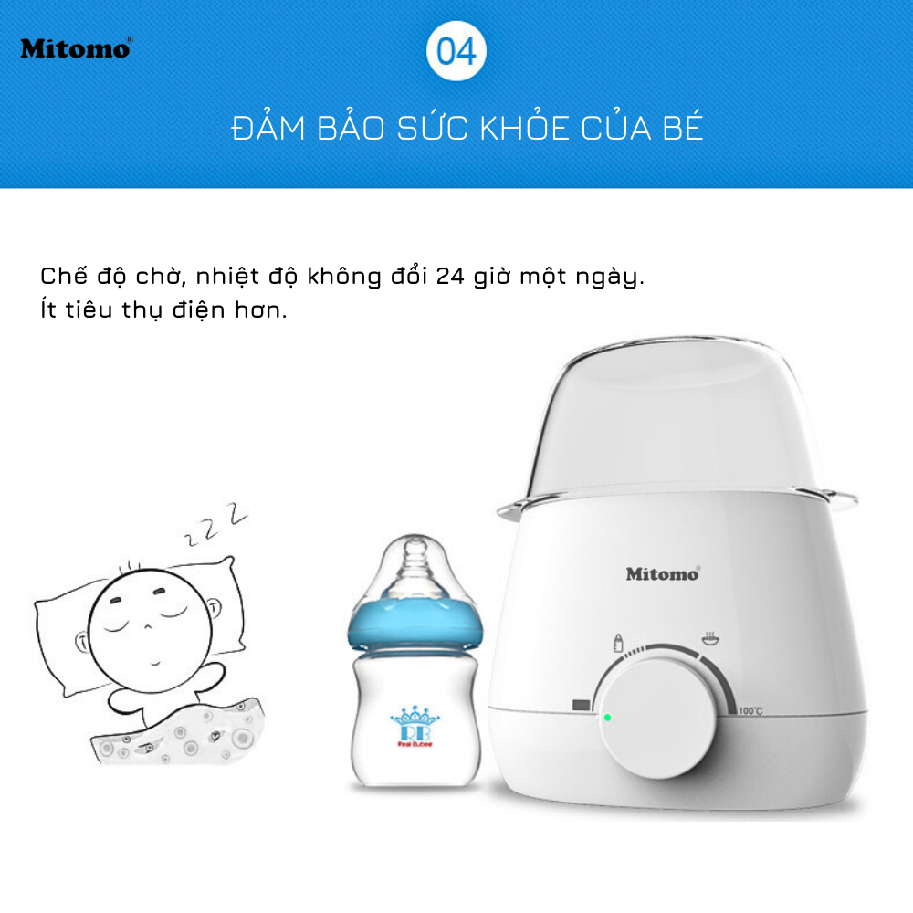 Máy hâm sữa Tiệt trùng, Hâm nóng thức ăn đa năng Mitomo RBN-1001 - Hàng chính hãng