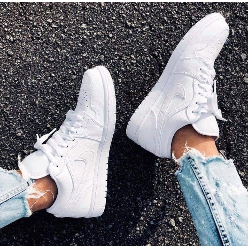 Giày Air_Jordan 1 Low Triple White chuẩn cao cấp full size