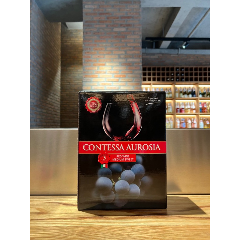 Rượu vang đỏ,  Vang ngọt Contessa Aurosia bịch 3 lít (Ý)