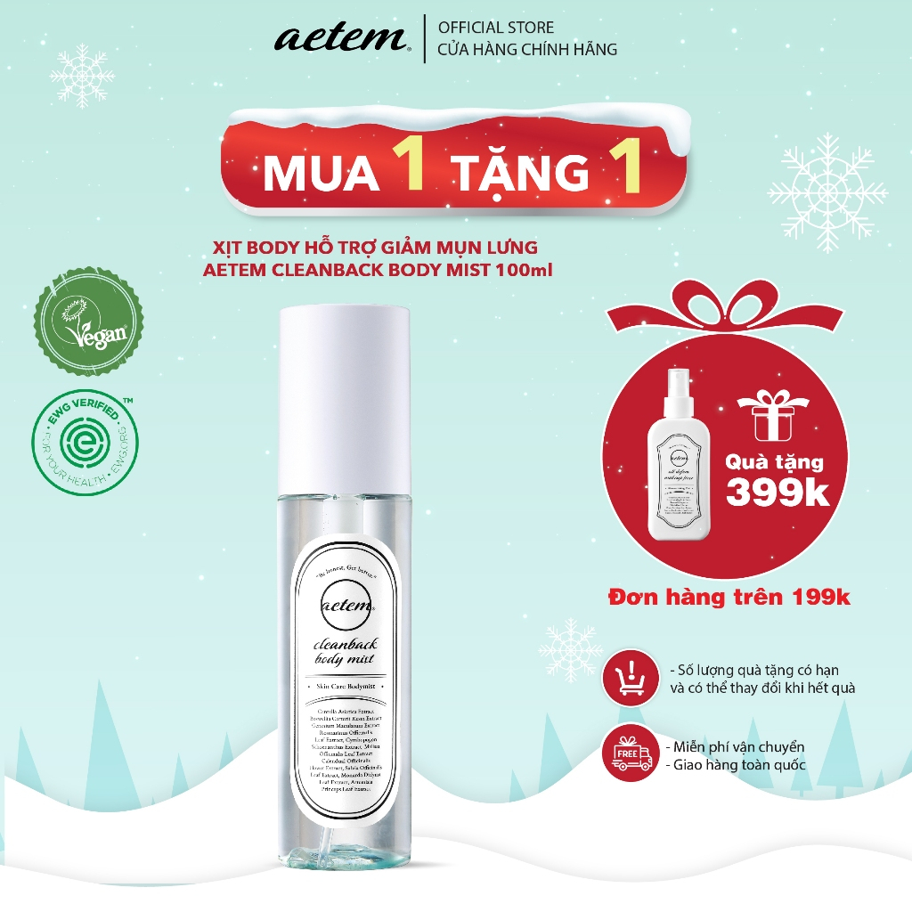 Xịt Mụn Lưng aetem Cleanback Body Mist 100ml