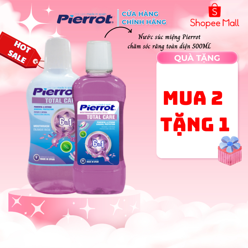 [MUA 2 TẶNG THÊM 1] Nước súc miệng chăm sóc răng toàn diện Pierrot 6 trong 1 500ml