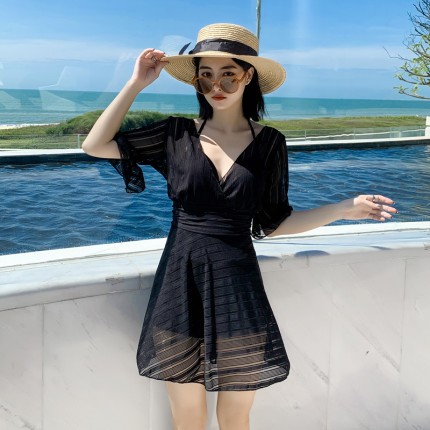 Đồ Bơi Nữ Bikini Áo Tắm Dạng Váy Đi Biển Có Tay Giấu Bụng Big Size CHo Người Béo Bụng (T015) - Hàng Quảng Châu Cao Cấp | BigBuy360 - bigbuy360.vn