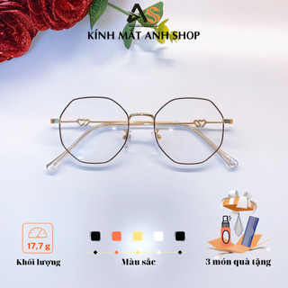 Gọng kính lục giác chất liệu kim loại hot trend 19050A