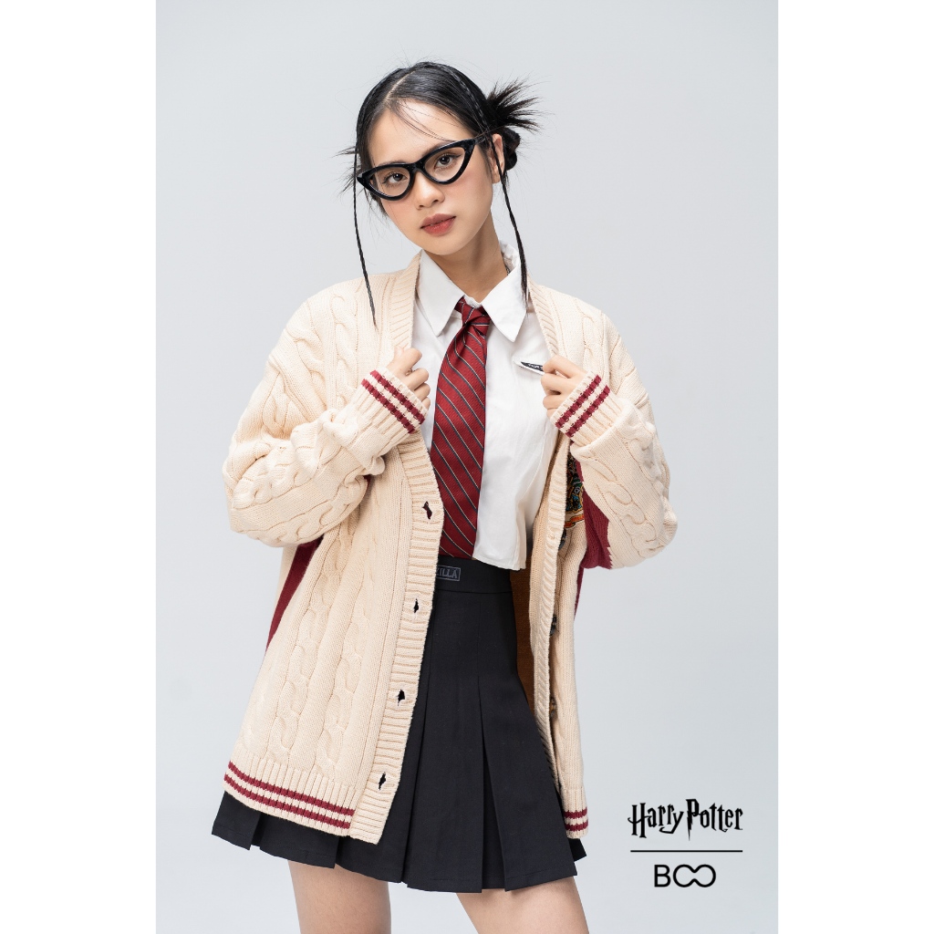 Áo Cardigan BOO Unisex Dáng Oversized Harry Potter Phối màu Trendy