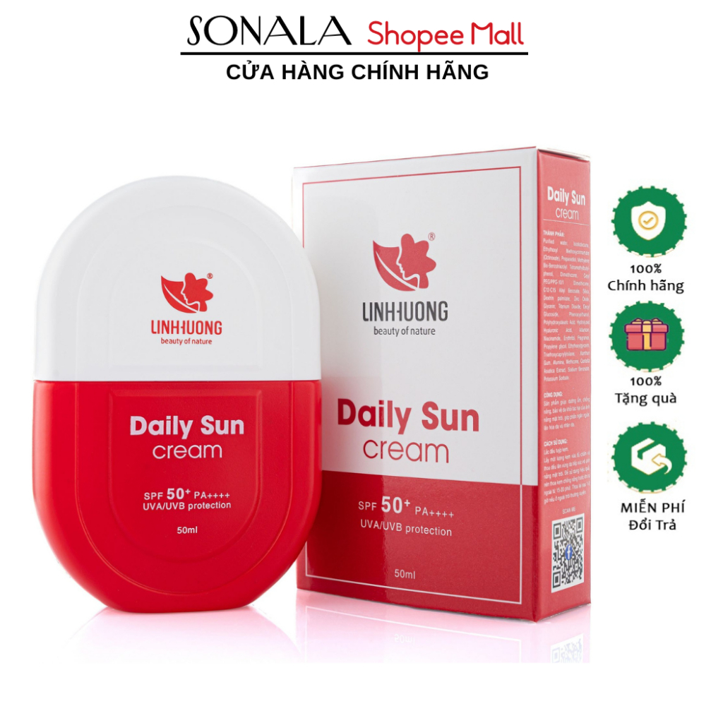 Kem chống nắng Linh Hương Beauty Of Nature Daily Sun Cream SPF50 PA+++ 50ml phiên bản mới
