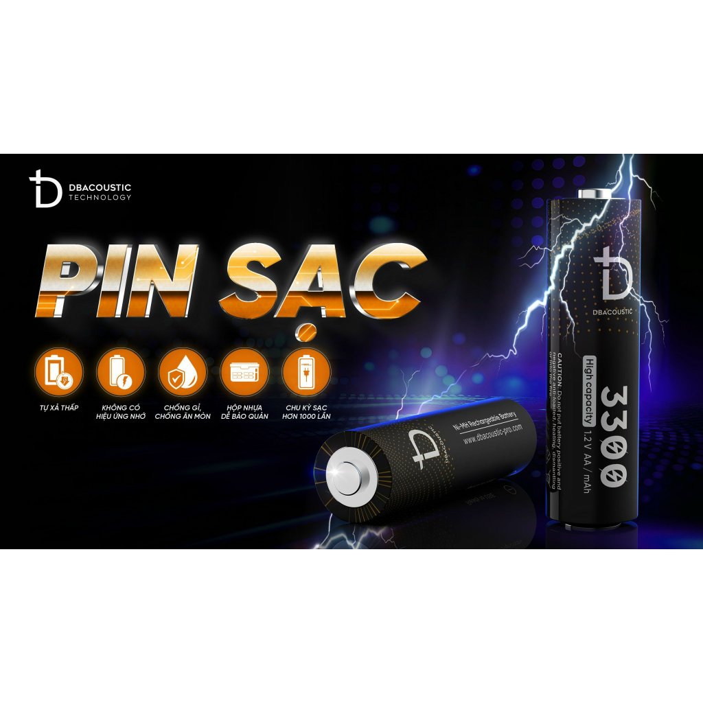 Combo Sạc Pin DBacoustic chính hãng - Bộ sạc C4000L + Pin AA 1.2V - 3300mAh