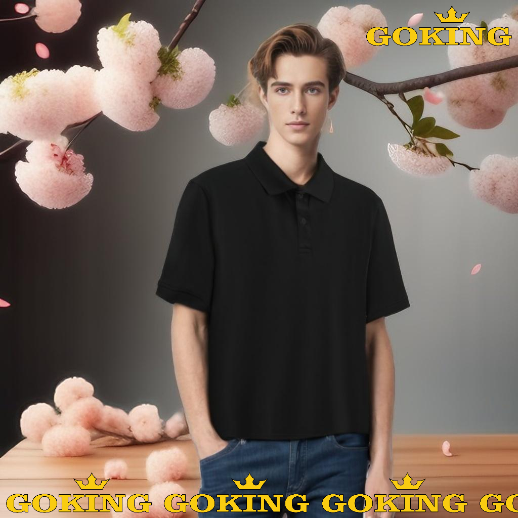 Áo phông polo GOKING cho nam nữ, vải cá sấu cao cấp. Áo thun trơn polo cổ trụ lịch lãm sang trọng cho người sành điệu