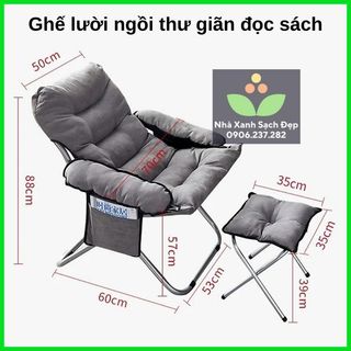 Ghế lười nằm nghỉ trưa đọc sách thư giãn - ghế thư giãn gấp gọn - ghế ngồi đọc sách uống trà