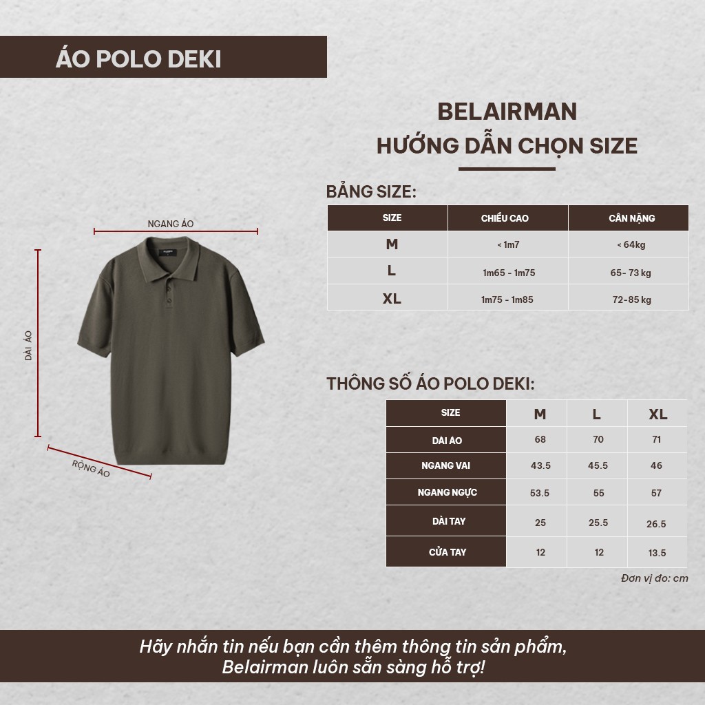 Áo thun POLO nam nữ cổ bẻ DEKI chất vải Cotton kiểu dáng classic thanh lịch, sang trọng, chuẩn form PLDK0098 - BELAIRMAN