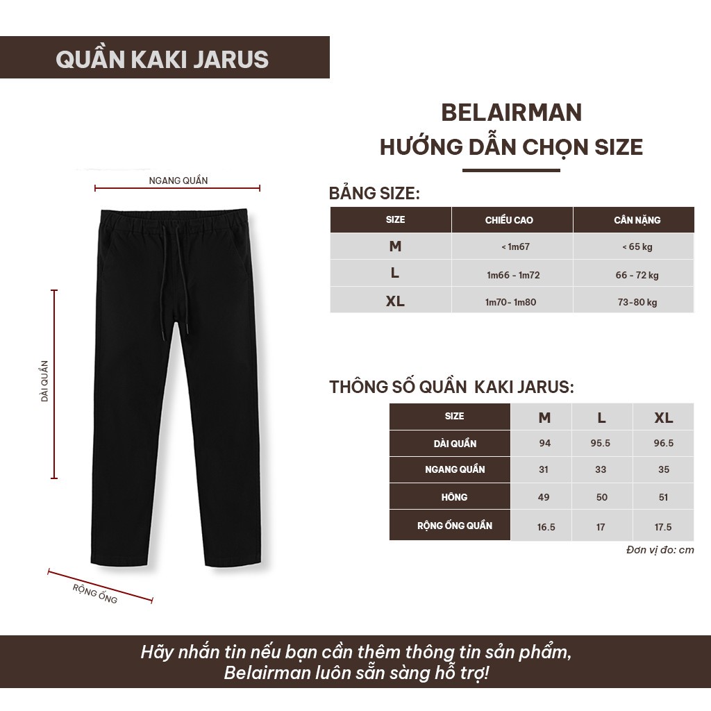 Quần Kaki JARUS nam có Dây rút, vải Kaki nhung cao cấp, trẻ trung năng động, lịch lãm, chuẩn form - BELAIRMAN