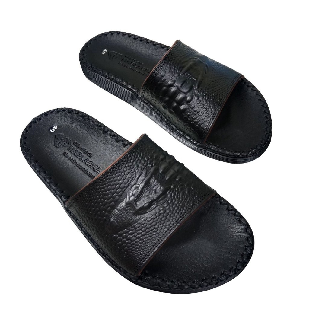 Dép nam quai ngang Thiên Ân dập vân gù cá sấu cao cấp ZK89