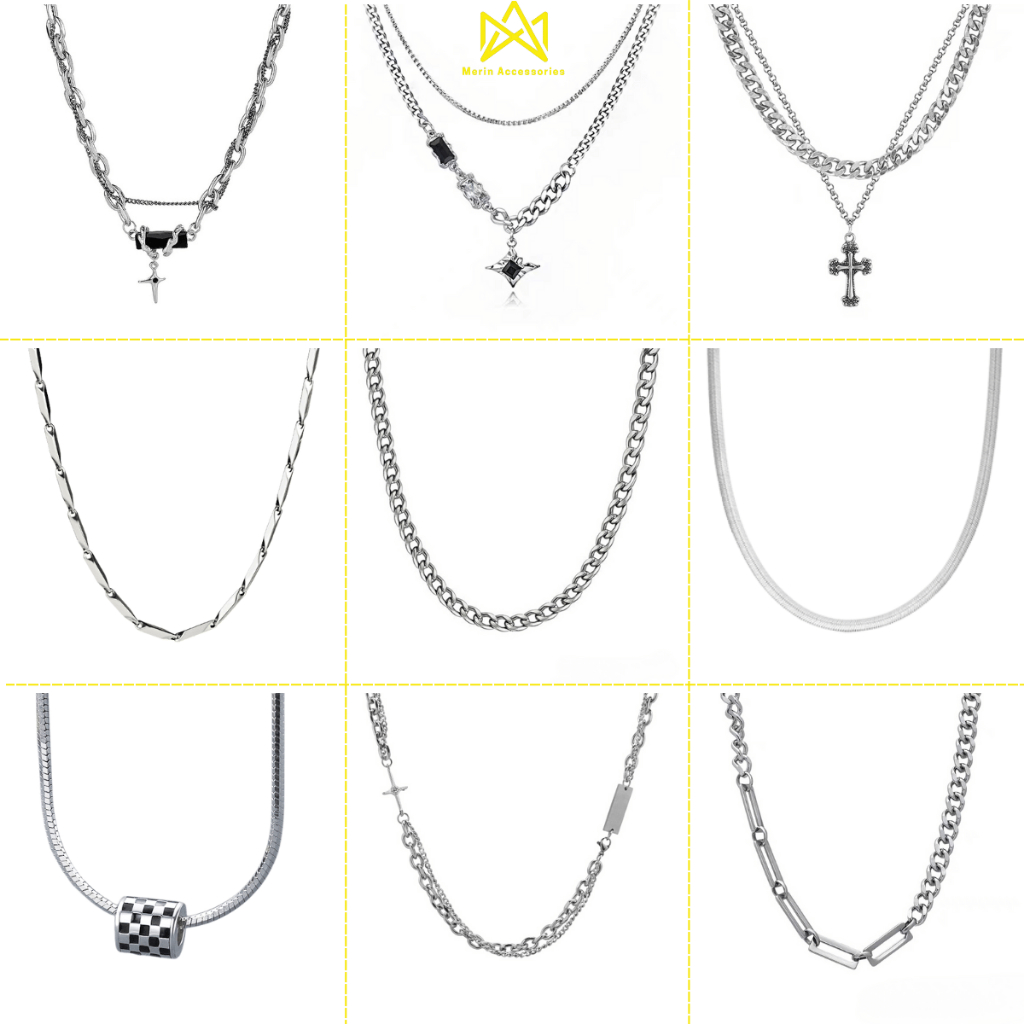 Dây chuyền nam vòng cổ titan không gỉ basic Merin cá tính thời trang phong cách Hàn nhiều lựa chọn - Vòng Cổ Tổng Hợp