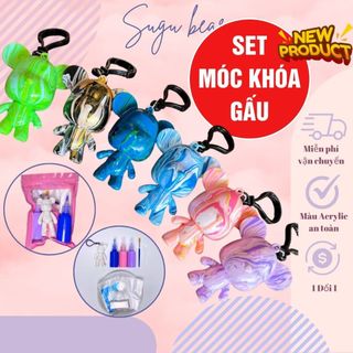 Set Móc khoá Gấu Bearbrick tự đồ màu Handmade DIY - SuGu Bear