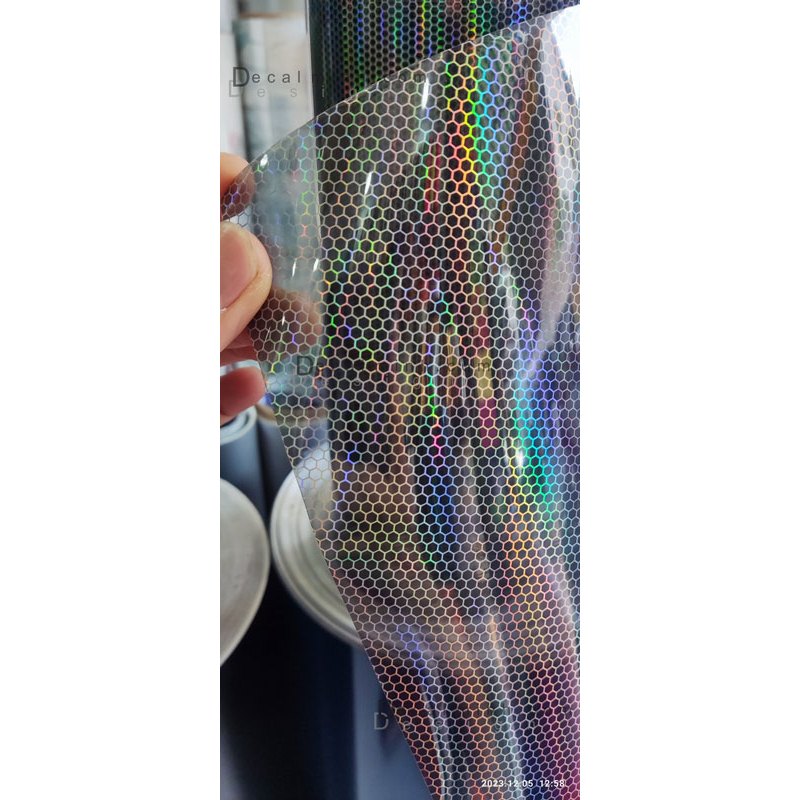 Decal Dán Hình Tổ Ong Tiatn 7 Màu Trang Trí Đèn Đuôi Xe Hơi 50*30cm