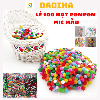 Hạt pom pom nhiều màu,bán lẻ míc 100 hạt nhiều màu