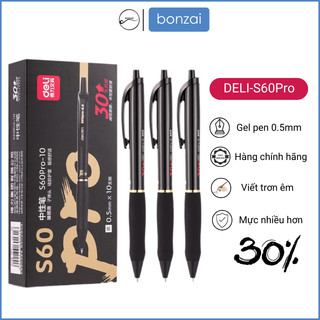 Bút gel Deli S60-Pro Phiên bản nâng cấp mực nhiều hơn viết trơn (Hàng Chính Hãng)