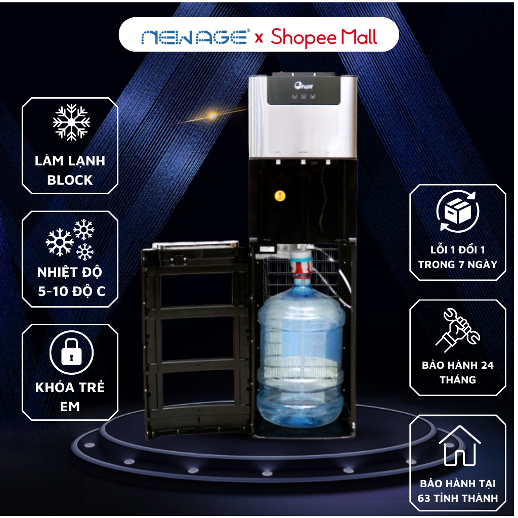 Cây Nước Nóng Lạnh Bình Âm FujiE WD7500C, 3 chế độ nóng - lạnh - thường, tự động ngắt an toàn tiết kiệm điện