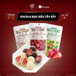 SOCOLA BỌC DÂU TÂY SẤY { TAIWAN FOOD VN } ĐỒ ĂN VẶT NỘI ĐỊA TRUNG