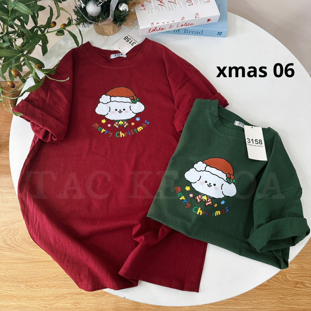ÁO THUN GIÁNG SINH FREESIZE PHOM RỘNG THOẢI MÁI