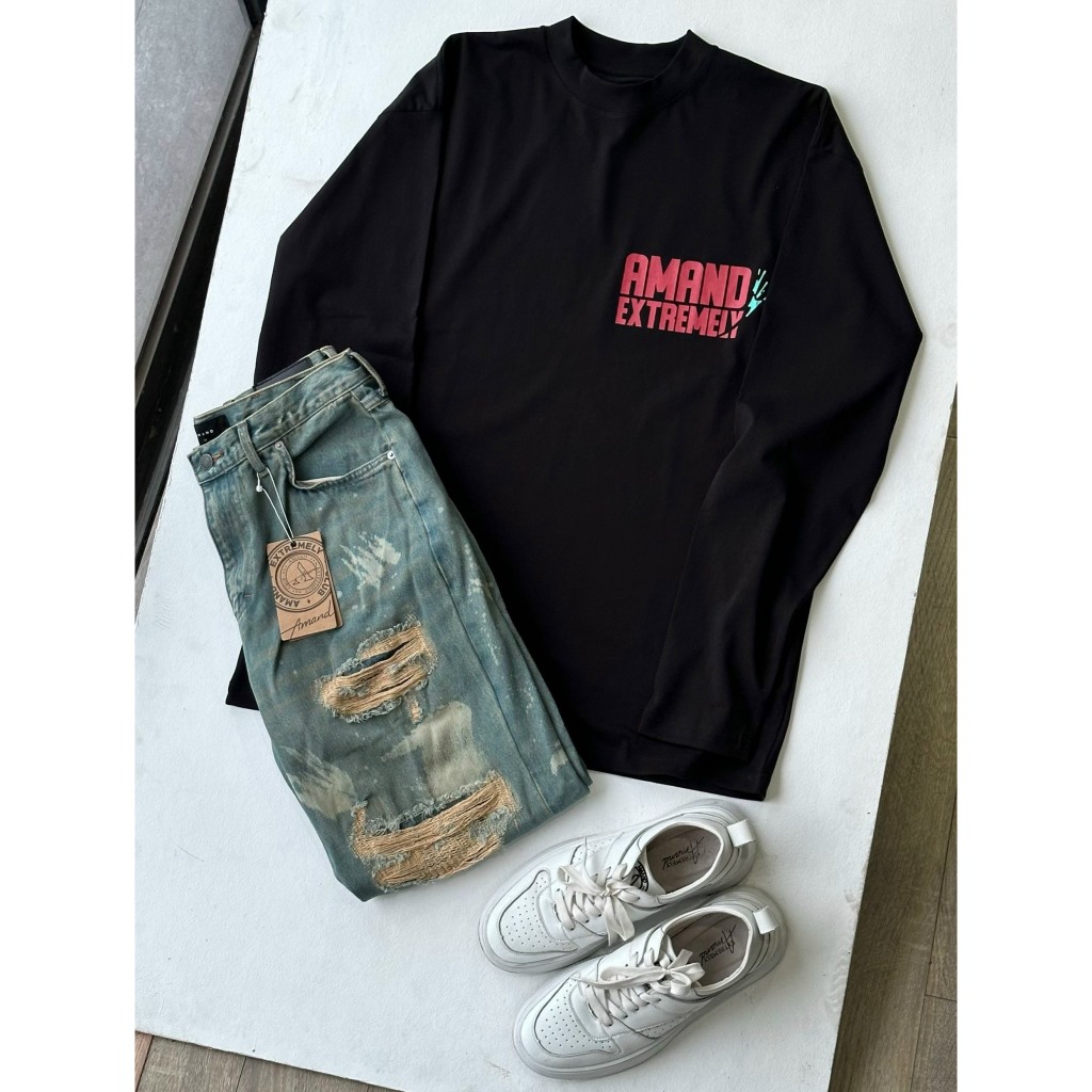 Áo thun Amand Perfect Slices Long Sleeve - Black/ Brown/ Green