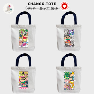 Túi tote canvas quai xanh navy in theo yêu cầu - Canvas Handmade Store