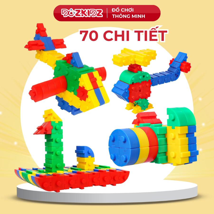 Đồ chơi xếp hình lắp ráp 70 CHI TIẾT sáng tạo và phát triển tư duy cho bé - Dozkidz