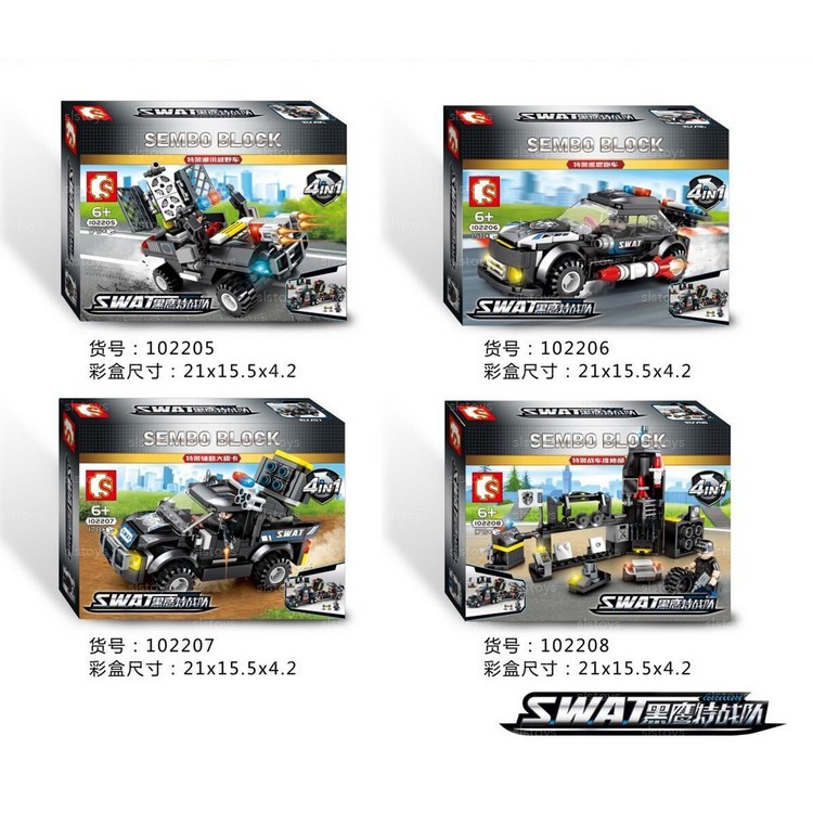Lắp ráp lego xe SWAT cảnh sát Police quân đội